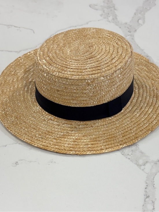 LOFT Accessories - LOFT Tan Straw Hat with Black Ribbon Band